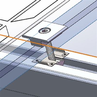Universal mid-clamp svart anodisert