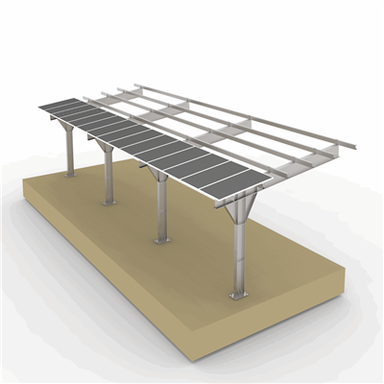 T type stål solmontering carport -system
