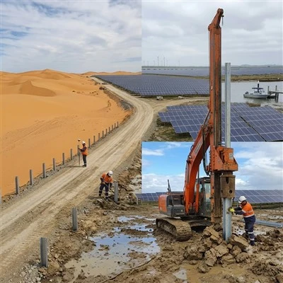Solcellepanel Piling Fundamentpel