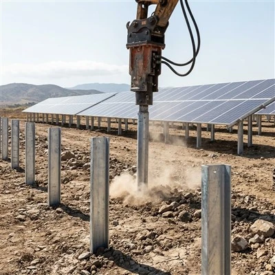 Utility Solar Steel Ramping Piles
